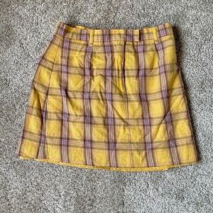 BB Dakota by Steve Madden Yellow blue Pink Plaid Mini Skirt - size 2